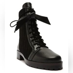 Alexandre Birman Clarita Quilted combat boots - leather and suede - size 38